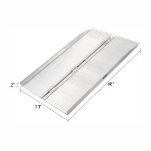 600 Lbs Capacity 4'L Silver Spring Single Fold Wheelchair Ramp